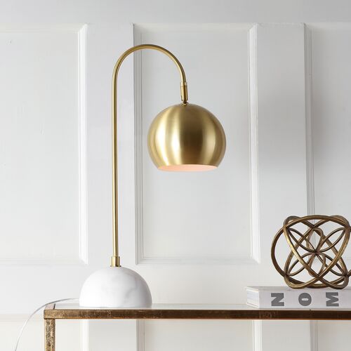 Vivica Marble Table Lamp, Brass Gold/White 7 Vivica Marble Table Lamp, Brass Gold/White