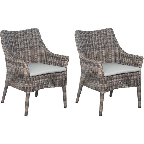 S/2 Prissy Outdoor Wicker Dining Chairs, Brown 1 S/2 Prissy Outdoor Wicker Dining Chairs, Brown