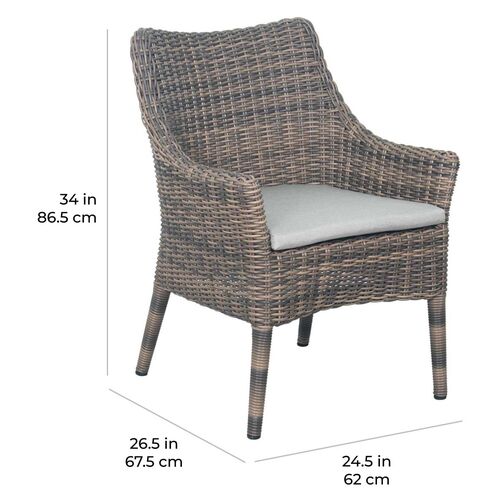 S/2 Prissy Outdoor Wicker Dining Chairs, Brown 8 S/2 Prissy Outdoor Wicker Dining Chairs, Brown