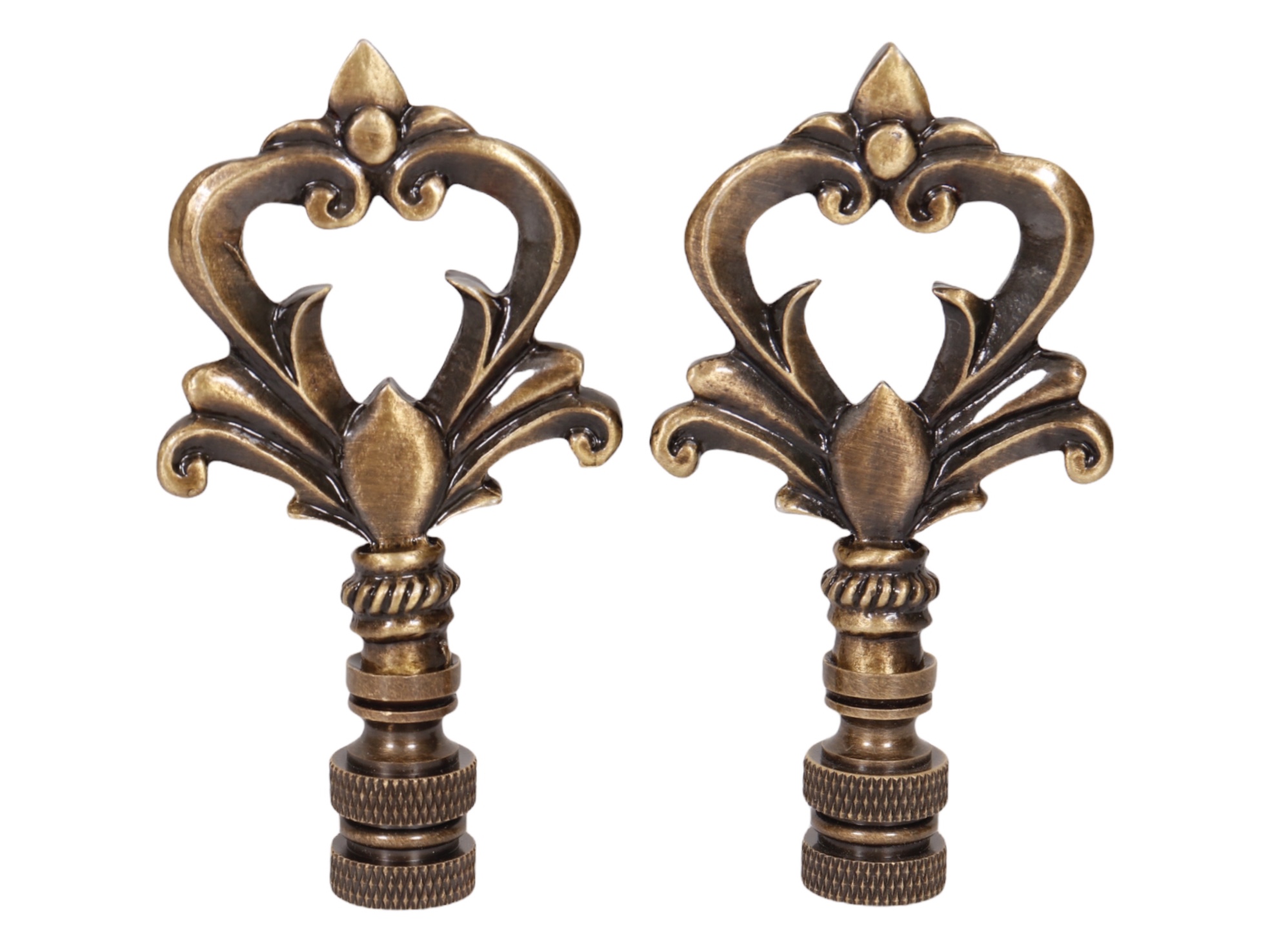 Neoclassical Brass Lamp Finials - a Pair 1 Neoclassical Brass Lamp Finials - a Pair