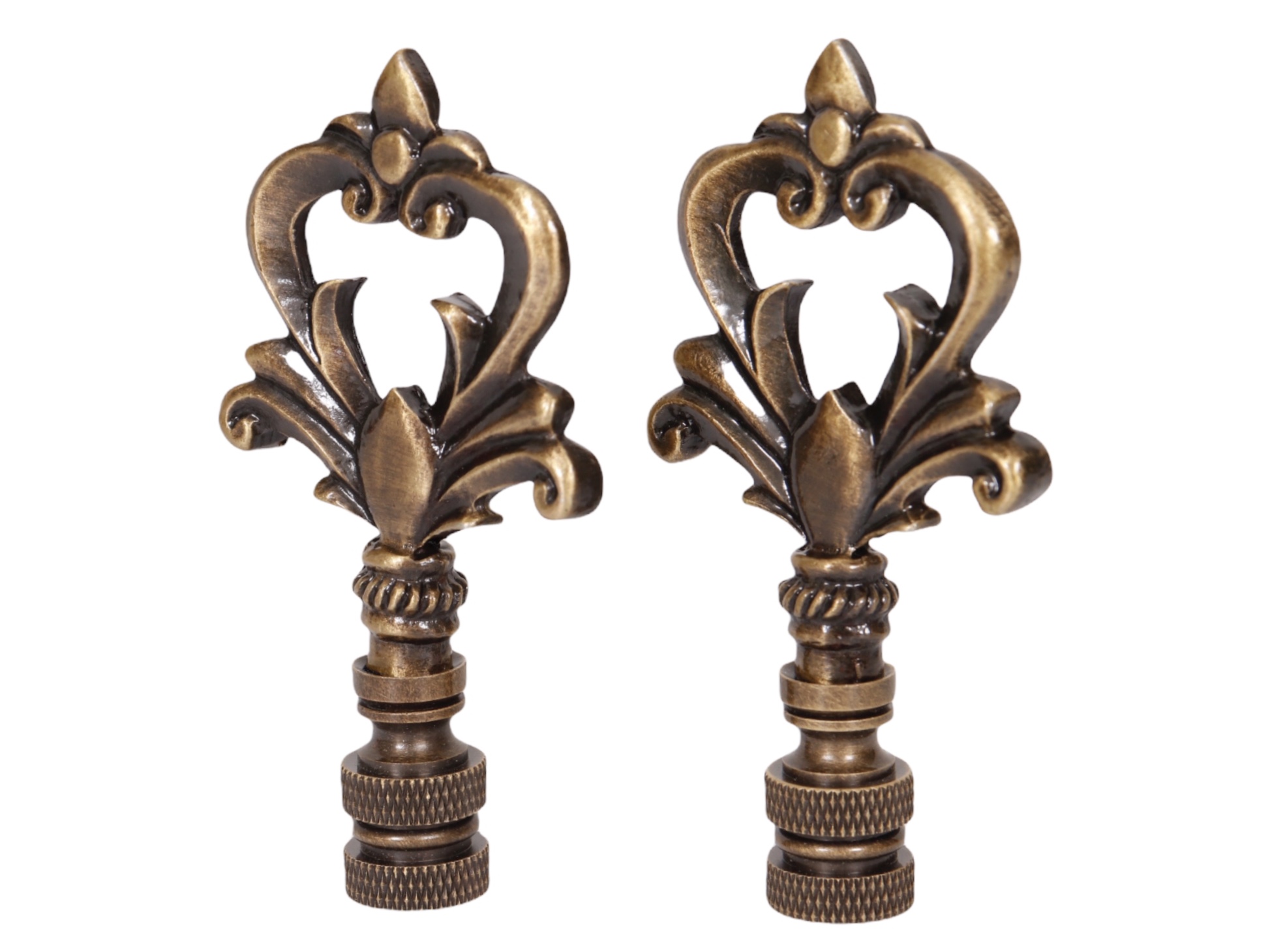 Neoclassical Brass Lamp Finials - a Pair 2 Neoclassical Brass Lamp Finials - a Pair