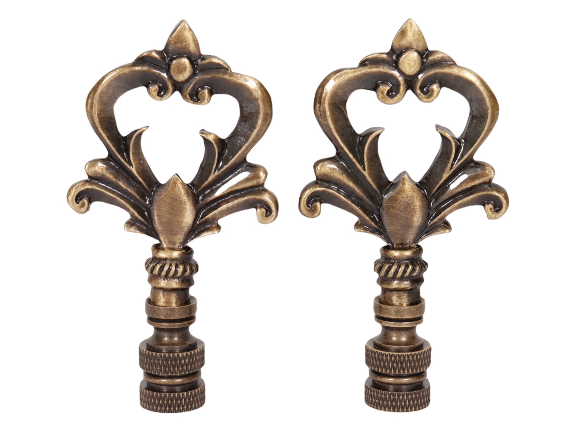 Neoclassical Brass Lamp Finials - a Pair 3 Neoclassical Brass Lamp Finials - a Pair