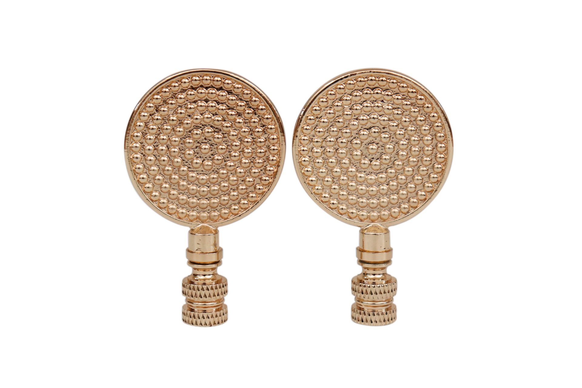 Brass Medallion Lamp Finials, S/2 1 Brass Medallion Lamp Finials, S/2