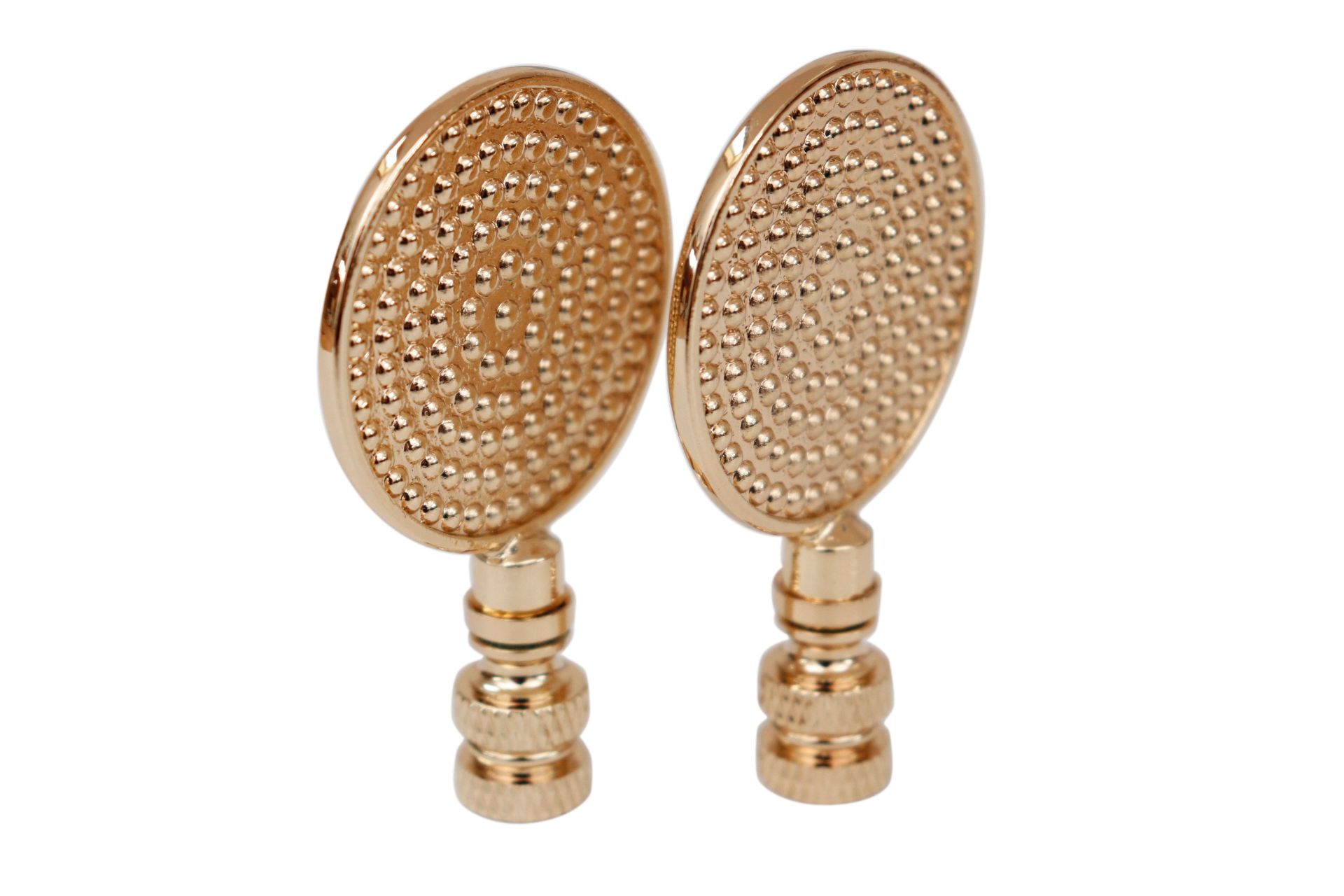Brass Medallion Lamp Finials, S/2 2 Brass Medallion Lamp Finials, S/2