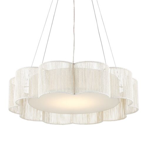 Ancroft Chandelier, White/Silver 1 Ancroft Chandelier, White/Silver