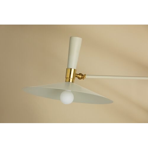 Milena Wall Sconce, Aged Brass/Soft Cream 3 Milena Wall Sconce, Aged Brass/Soft Cream