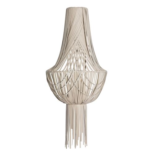 Empire Leather Fringe Wall Sconce, Cream-Stone 1 Empire Leather Fringe Wall Sconce, Cream-Stone