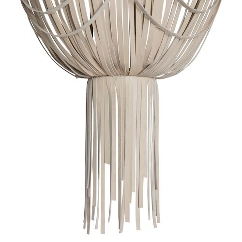 Empire Leather Fringe Wall Sconce, Cream-Stone 10 Empire Leather Fringe Wall Sconce, Cream-Stone