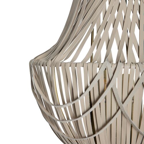 Empire Leather Fringe Wall Sconce, Cream-Stone 6 Empire Leather Fringe Wall Sconce, Cream-Stone