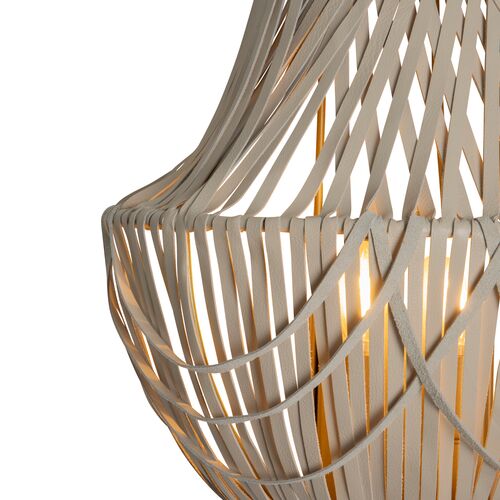 Empire Leather Fringe Wall Sconce, Cream-Stone 7 Empire Leather Fringe Wall Sconce, Cream-Stone