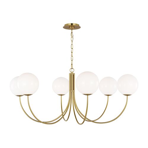 Noemie 6-Light Globe Extra Large Chandelier, Burnished Brass 2 Noemie 6-Light Globe Extra Large Chandelier, Burnished Brass