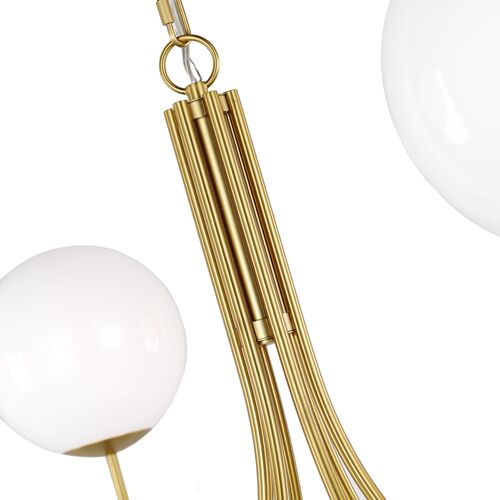 Noemie 6-Light Globe Extra Large Chandelier, Burnished Brass 3 Noemie 6-Light Globe Extra Large Chandelier, Burnished Brass