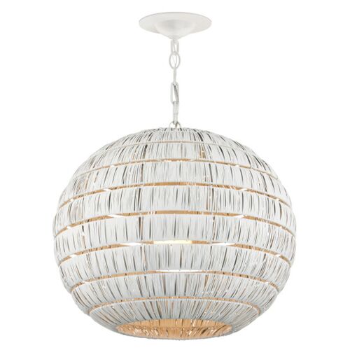 Panopolis Round Iron Pendant, White 6 Panopolis Round Iron Pendant, White