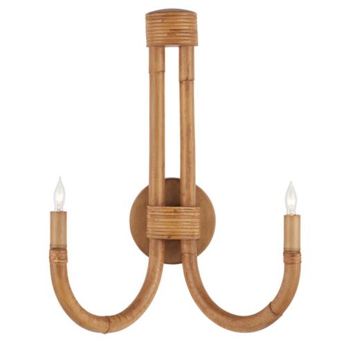 Samsara Rattan Wall Sconce, Natural/Saddle Tan 1 Samsara Rattan Wall Sconce, Natural/Saddle Tan