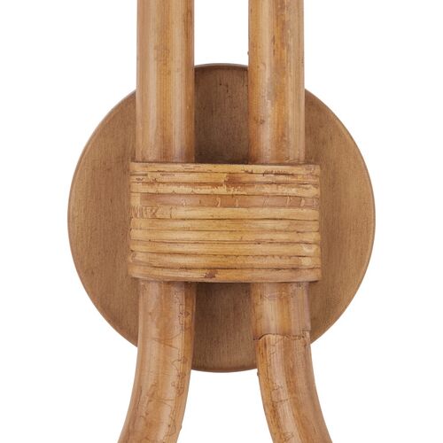 Samsara Rattan Wall Sconce, Natural/Saddle Tan 2 Samsara Rattan Wall Sconce, Natural/Saddle Tan