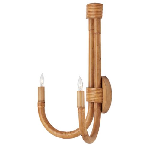Samsara Rattan Wall Sconce, Natural/Saddle Tan 4 Samsara Rattan Wall Sconce, Natural/Saddle Tan