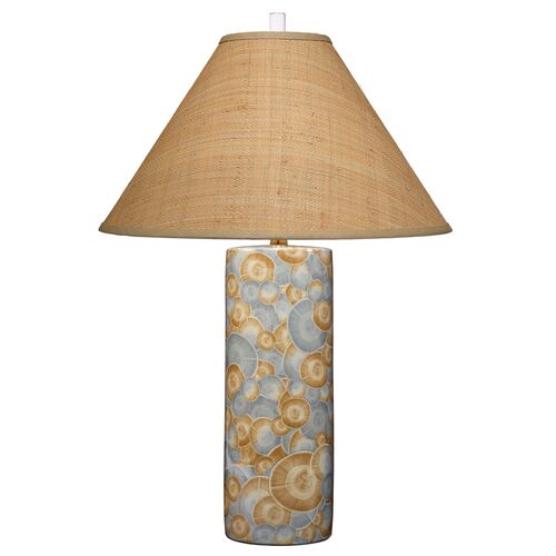 Serene Ceramic Table Lamp, Blue/Natural 1 Serene Ceramic Table Lamp, Blue/Natural
