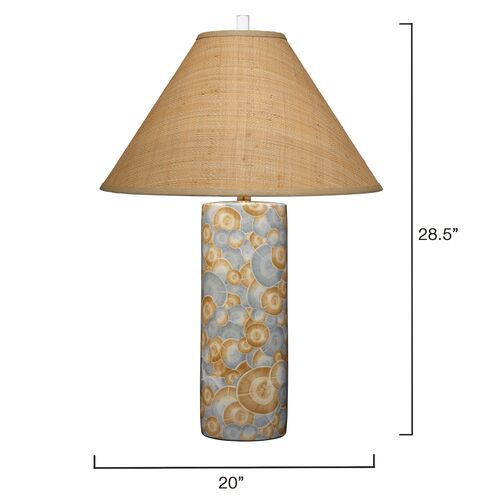 Serene Ceramic Table Lamp, Blue/Natural 4 Serene Ceramic Table Lamp, Blue/Natural