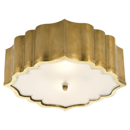 Balthazar Flush Mount, Natural Brass 1 Balthazar Flush Mount, Natural Brass
