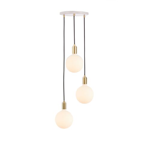 Triple Sphere IV Pendant, White/Brass 1 Triple Sphere IV Pendant, White/Brass