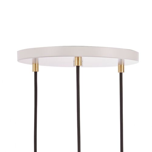 Triple Sphere IV Pendant, White/Brass 3 Triple Sphere IV Pendant, White/Brass