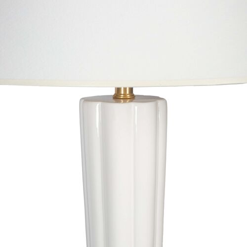 Blanc Dahlia Ceramic Table Lamp, White 2 Blanc Dahlia Ceramic Table Lamp, White