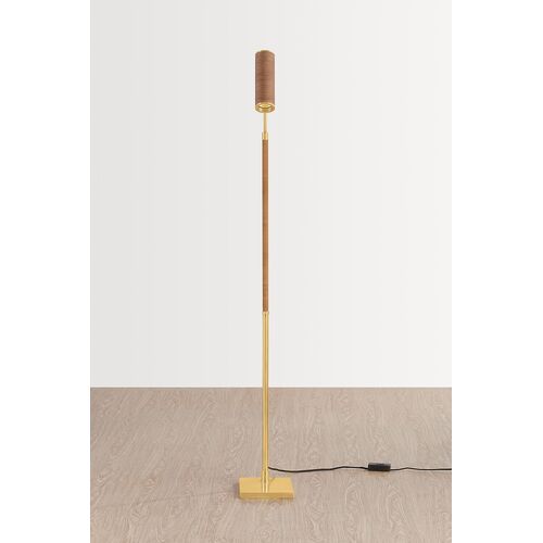 Jalenne Floor Lamp, Aged Brass/Natural Rattan 5 Jalenne Floor Lamp, Aged Brass/Natural Rattan