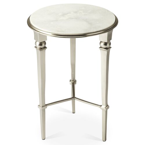 Prena Marble Side Table,Polished Silver 1 Prena Marble Side Table,Polished Silver