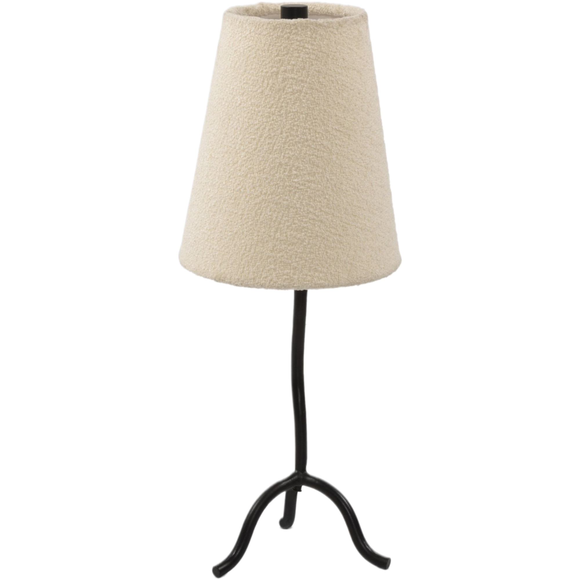 Fairwyn Table Lamp, Natural Boucle/Black Wrought Iron 1 Fairwyn Table Lamp, Natural Boucle/Black Wrought Iron