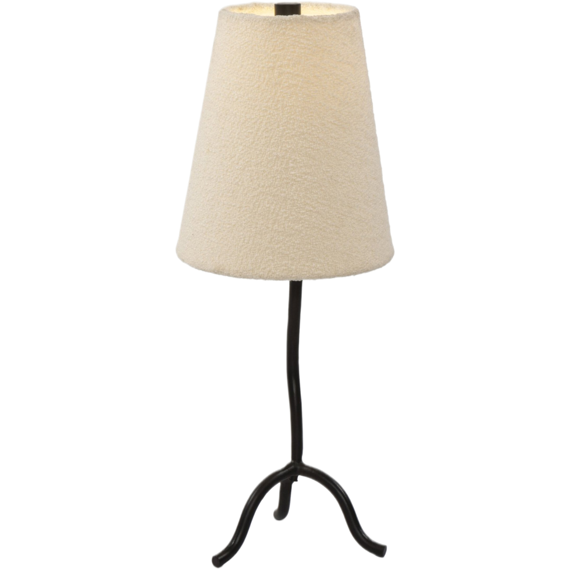 Fairwyn Table Lamp, Natural Boucle/Black Wrought Iron 3 Fairwyn Table Lamp, Natural Boucle/Black Wrought Iron