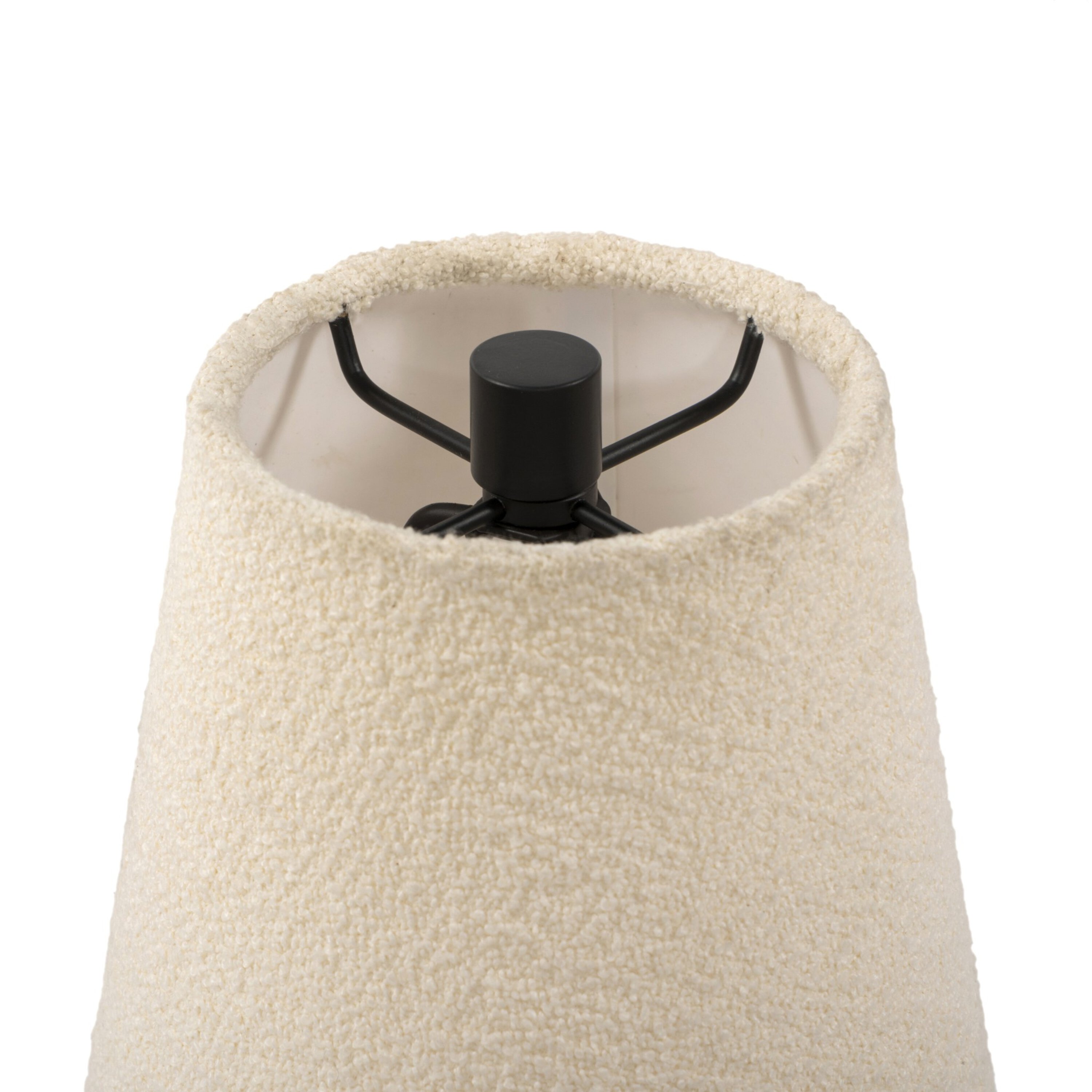 Fairwyn Table Lamp, Natural Boucle/Black Wrought Iron 4 Fairwyn Table Lamp, Natural Boucle/Black Wrought Iron