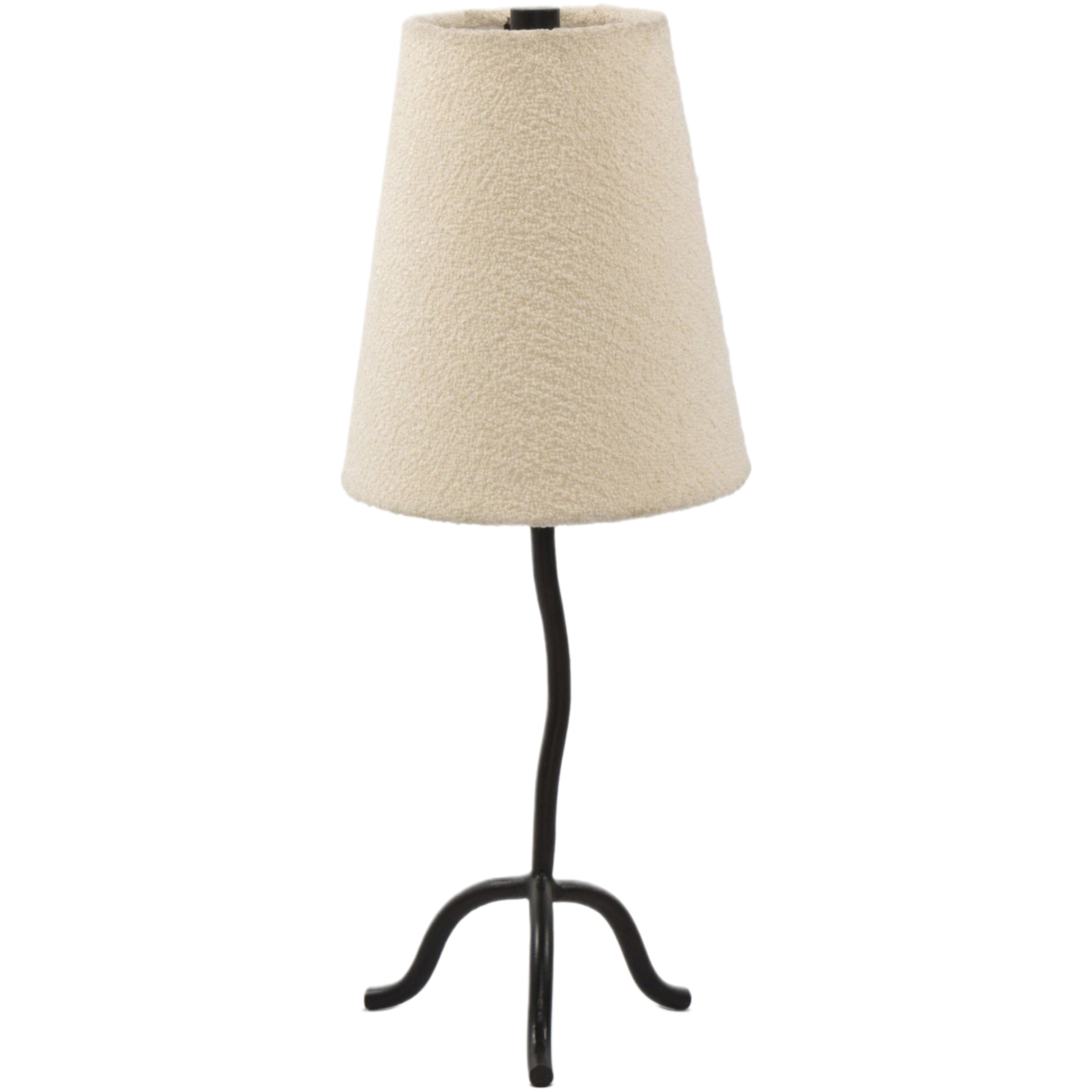 Fairwyn Table Lamp, Natural Boucle/Black Wrought Iron 5 Fairwyn Table Lamp, Natural Boucle/Black Wrought Iron