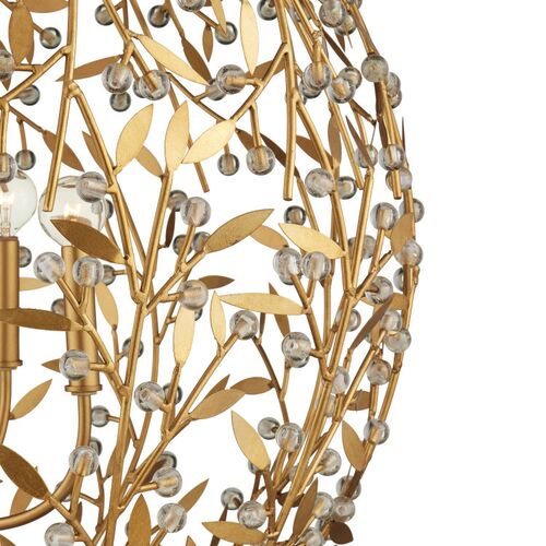 Secret Garden Iron Crystal Orb Chandelier, Gold 2 Secret Garden Iron Crystal Orb Chandelier, Gold