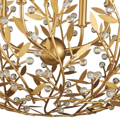 Secret Garden Iron Crystal Orb Chandelier, Gold 3 Secret Garden Iron Crystal Orb Chandelier, Gold