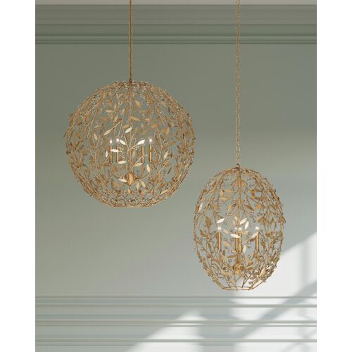Secret Garden Iron Crystal Orb Chandelier, Gold 7 Secret Garden Iron Crystal Orb Chandelier, Gold