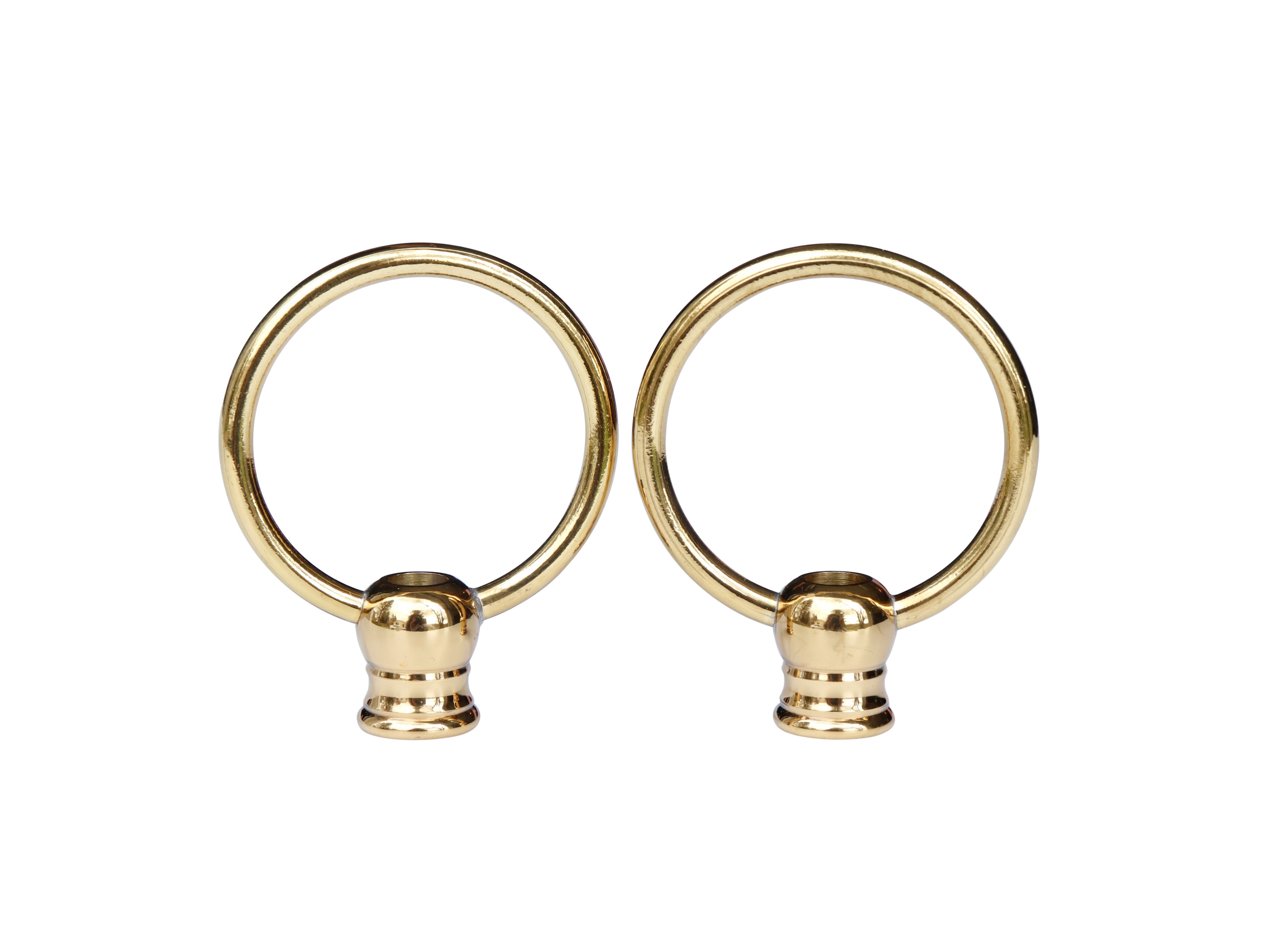 Modern Brass Loop Lamp Finials - a Pair 1 Modern Brass Loop Lamp Finials - a Pair