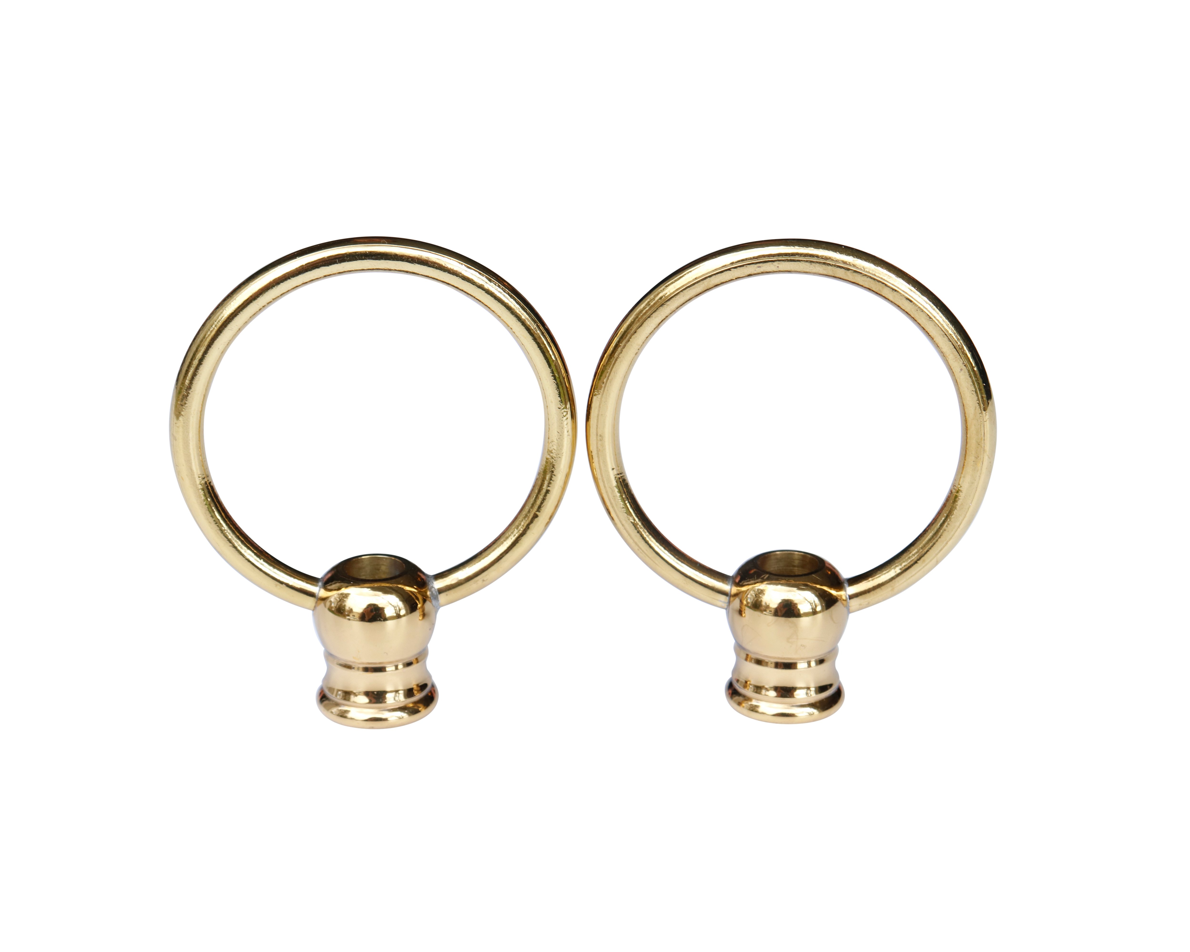 Modern Brass Loop Lamp Finials - a Pair 2 Modern Brass Loop Lamp Finials - a Pair
