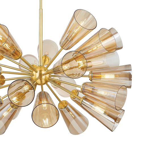 Reagan Glass Chandelier, Champagne/Aged Brass 5 Reagan Glass Chandelier, Champagne/Aged Brass