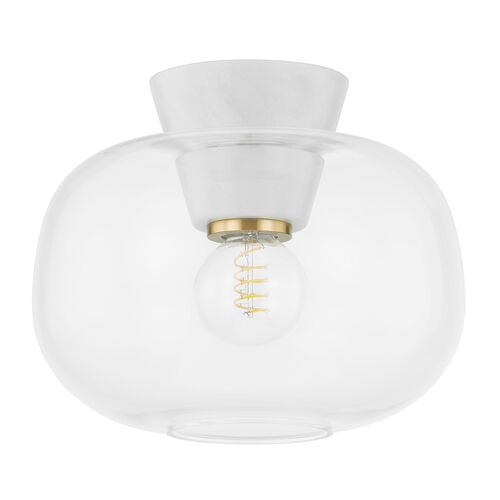 Sienna 10" Flush Mount, Glass/Marble 1 Sienna 10" Flush Mount, Glass/Marble