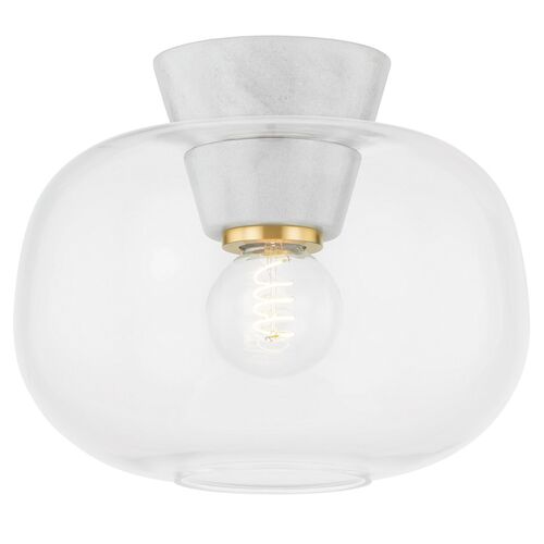 Sienna 10" Flush Mount, Glass/Marble 2 Sienna 10" Flush Mount, Glass/Marble