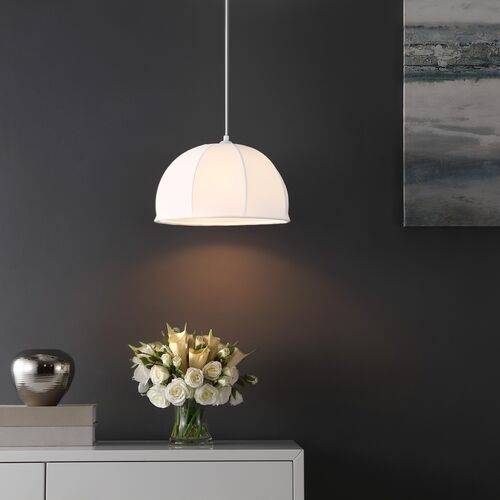 Fabien 15" Pendant, White 2 Fabien 15" Pendant, White
