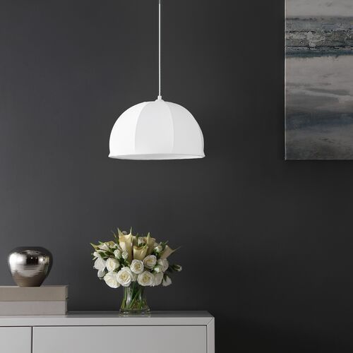 Fabien 15" Pendant, White 4 Fabien 15" Pendant, White