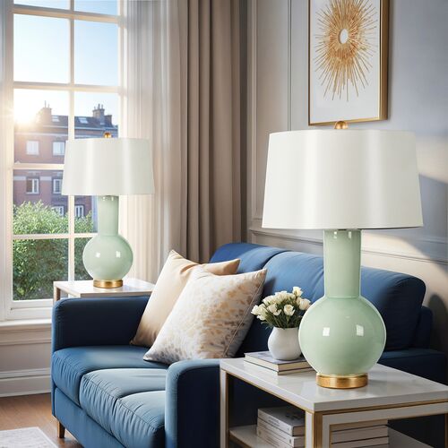 Spring Coventry Ceramic Table Lamp, Celedon 2 Spring Coventry Ceramic Table Lamp, Celedon