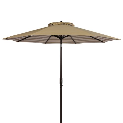 Kieran Outdoor 9Ft Solid/Stripe Crank Umbrella