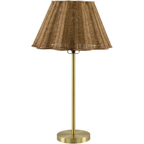 Quindra Table Lamp, Brass/Natural Rattan 1 Quindra Table Lamp, Brass/Natural Rattan