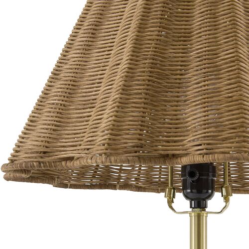 Quindra Table Lamp, Brass/Natural Rattan 6 Quindra Table Lamp, Brass/Natural Rattan