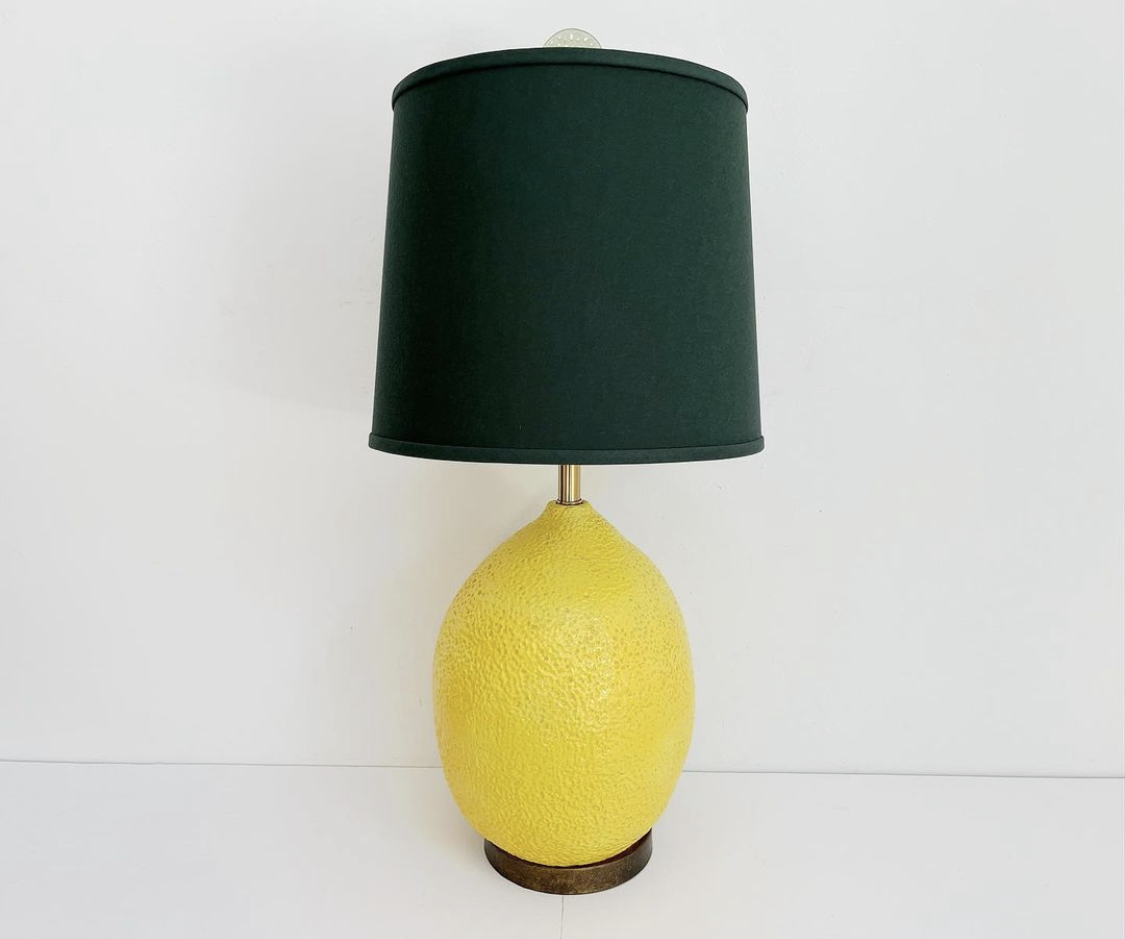 1970s Lemon Lamp by Hanson w/Shade