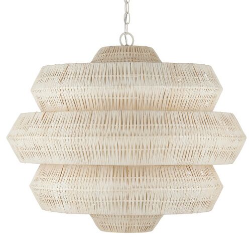 Antibes Medium Rattan Chandelier, Bleached Natural 1 Antibes Medium Rattan Chandelier, Bleached Natural