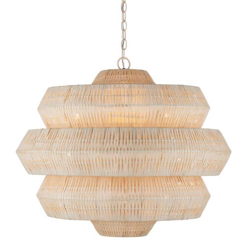 Antibes Medium Rattan Chandelier, Bleached Natural 2 Antibes Medium Rattan Chandelier, Bleached Natural