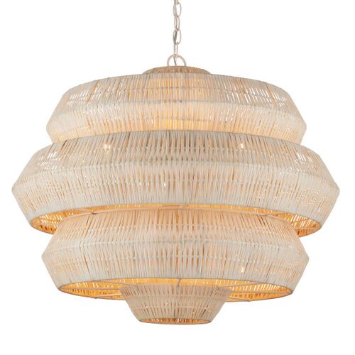 Antibes Medium Rattan Chandelier, Bleached Natural 4 Antibes Medium Rattan Chandelier, Bleached Natural